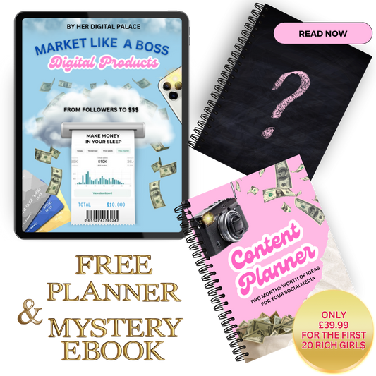 Market Digital Products Like A Boss + FREE 2-Month Content Planner & Mystery Ebook