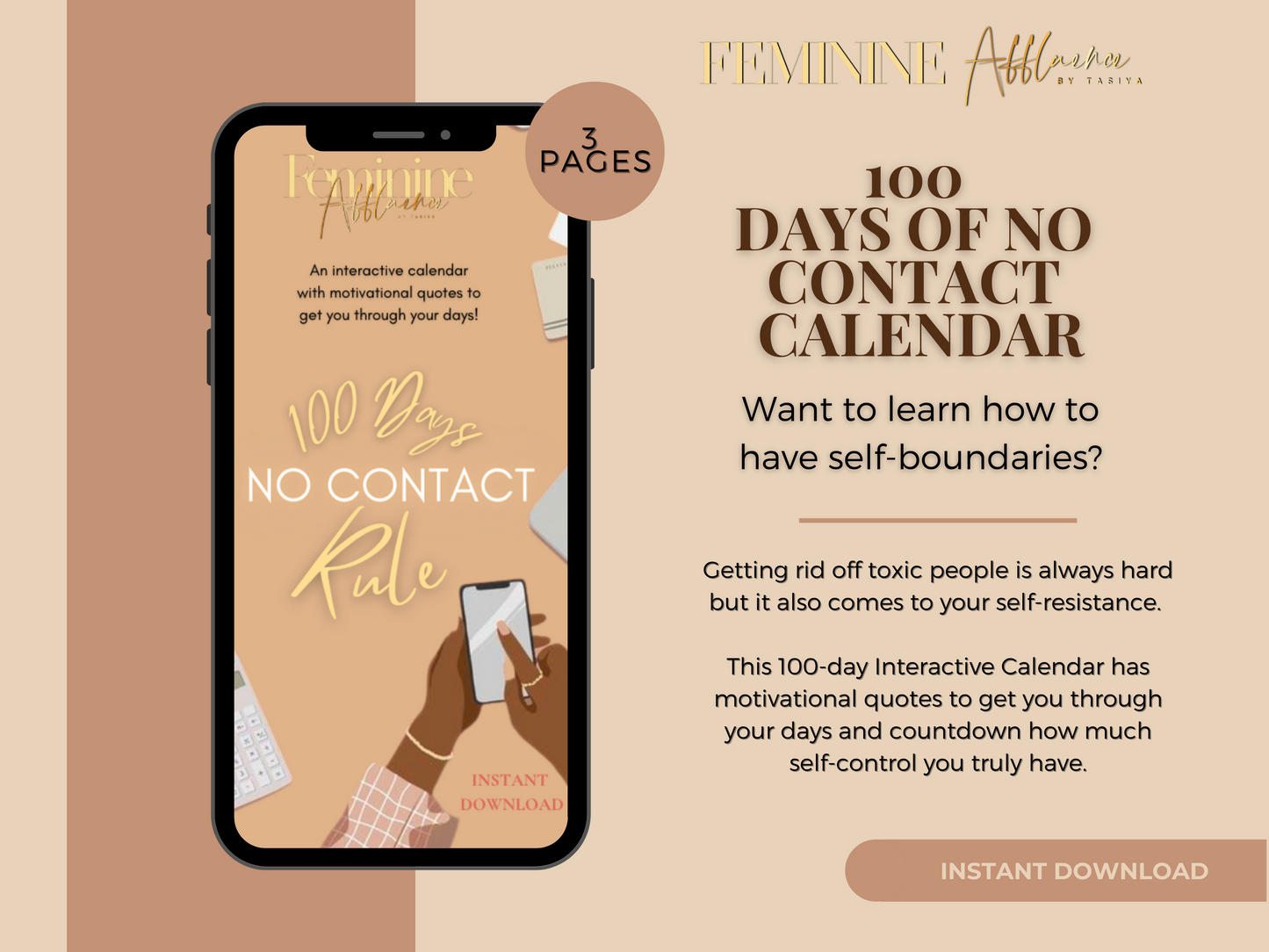 100 Days No Contact: Calendar